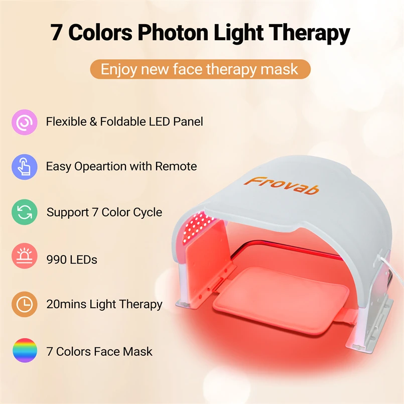 Phototherapy Facial Wrinkles LED Face Light Therapy Mask 990 Red Light Therapy Face Beauty Salon Treat Acne Fine Lines Wrinkles