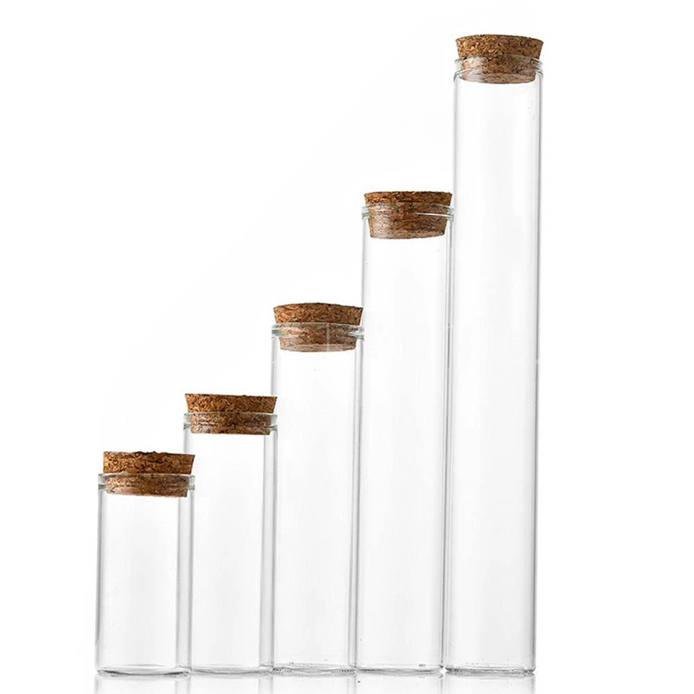 10ml/15ml/20ml/30ml/40ml/50ml/55ml/60ml/80ml/100ml 코르크 마개 Dragees 항아리 병코르크가있는 작은 유리 테스트 튜브 20 개