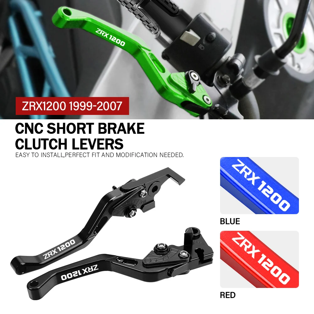 

Для Kawasaki ZRX1200 1999 2000 2001 2002 2003 2004 2005 2006 2007 аксессуары для мотоциклов CNC короткие рычаги тормозной муфты с логотипом