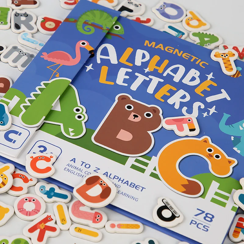 Magnetic Spelling Word Books Kids English Alphabet Letters Cognition Learning Education Montessori Teaching Aids Toys Gifts 4