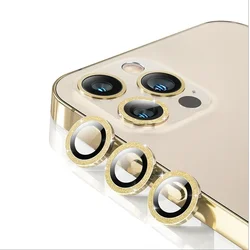 Premium Metal Lens Ring Protector for iPhone Camera Protection (Gold)