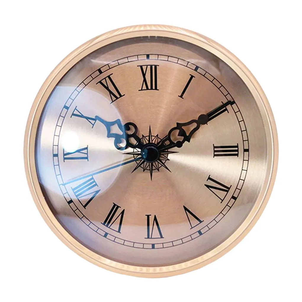 Professional 4.25Inch Wall Clock Insert Vintage Art Silent Round Clocks