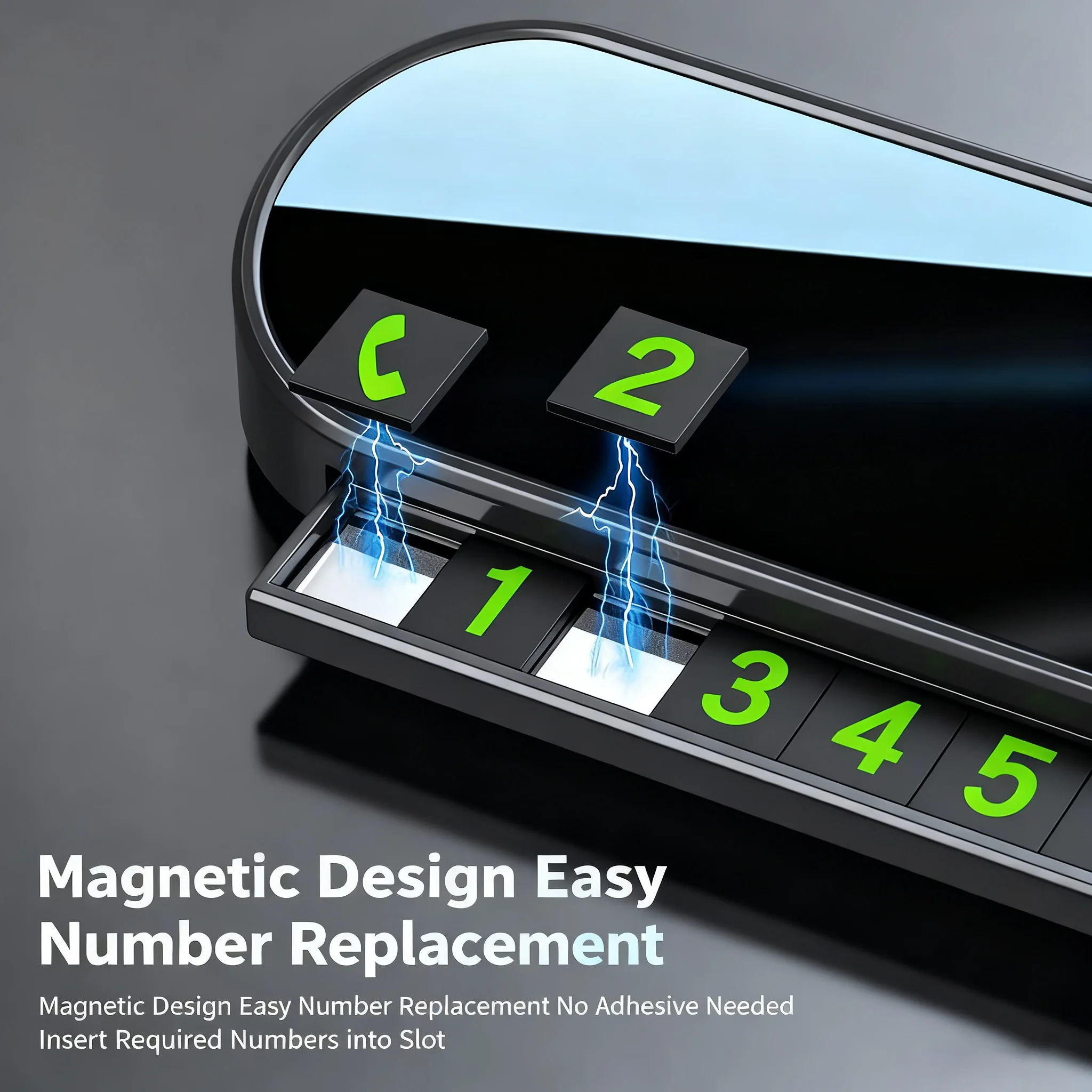 Temporary Car Parking Card with Fluorescent Magnetic Holder