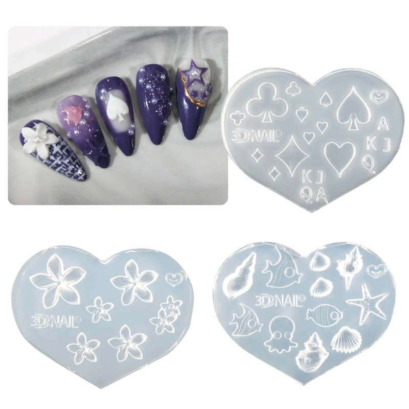 

Silicone Stamping Art Molds 3D Silicone Stamp Polish Resin UV Gel Mold DIY Art Tools for Nail Decorations