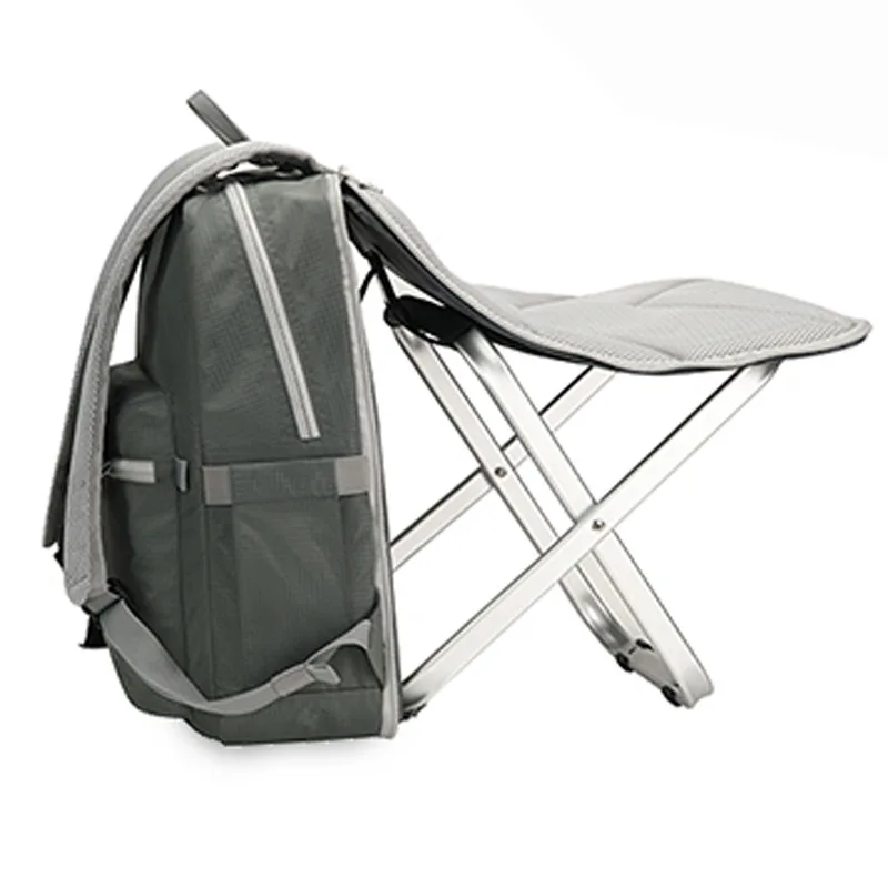 2 in 1 Folding Fishing Chair Bag Backpack Lightweight Backpack Stool Combo  Backpack for Camping Fishing Hiking Picnic