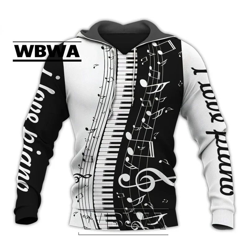 WBWA Fashion Novelty Streetwear Hoodie Men Pullover Shirts Musical Note 3D Print Hooded Sweatshirt Piano Harajuku Long Sleeve 4