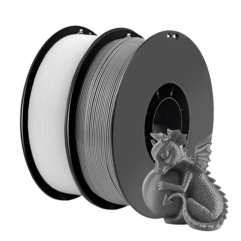 Premium PLA 3D Printing Filament – Gray and White, 1.75mm Diameter, Vacuum-Sealed Spool