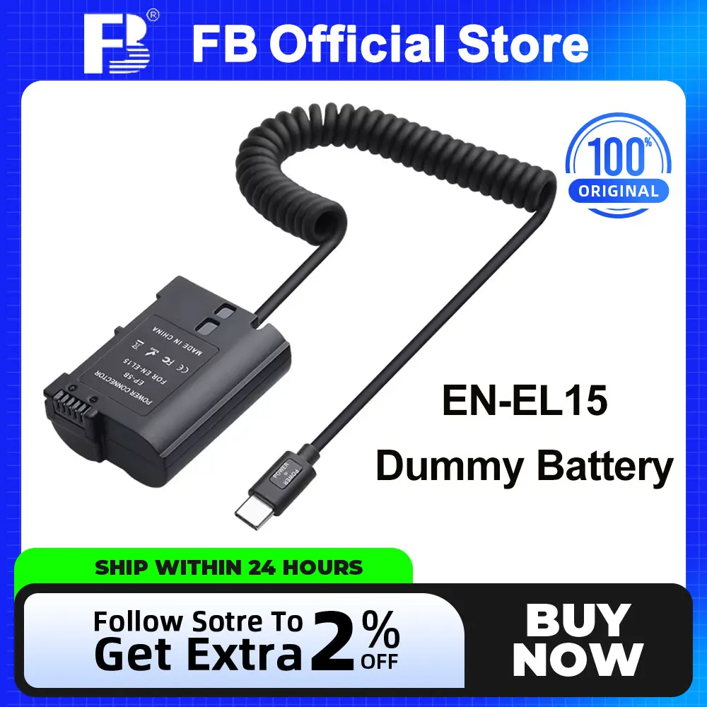 FB EN-EL15 EN-EL15C-더미 배터리 USB 유형 C 케이블 전원 어댑..