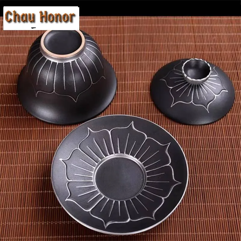 170ml Chinese Style Hand Made Cover Bowl Tea Set Ceramics Tea Tureen Tea Cup Gaiwan Tea Pot Travel Teaset Home Office Tea Bowl