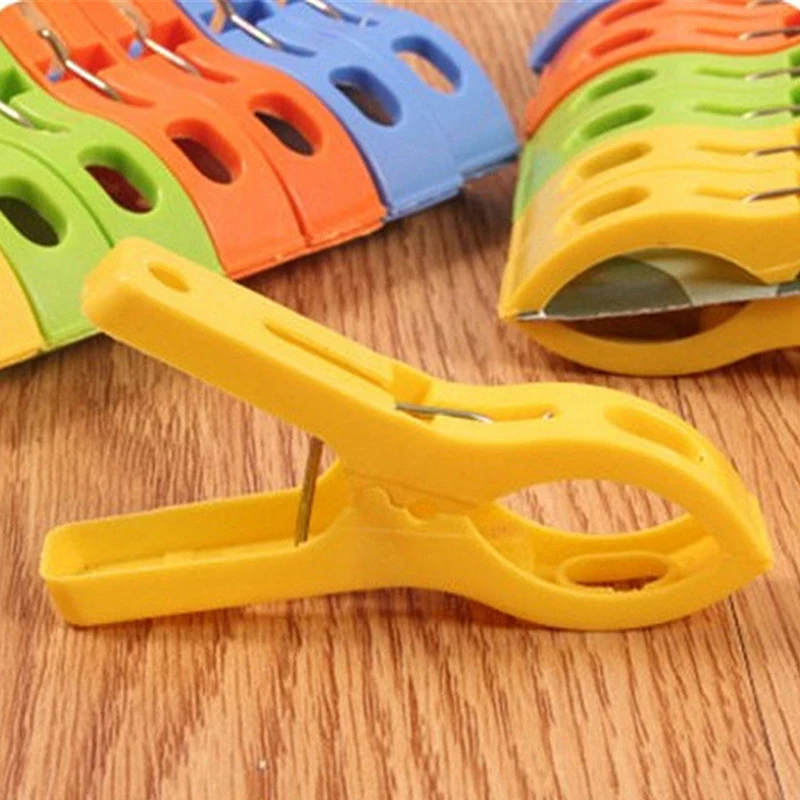 

8PCS Hanger Clips Large Plastic Windproof Beach Towel Clothes Pins Spring Clamp Clothespin Powerful Tool For Drying