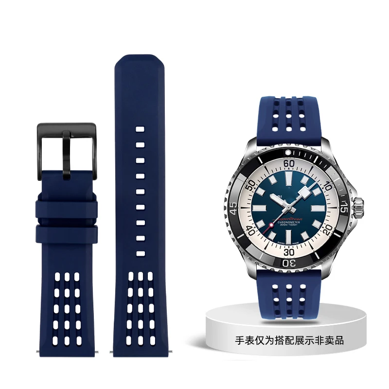 Premium Quick Release Fluorine Rubber Watch Strap with Porous Design