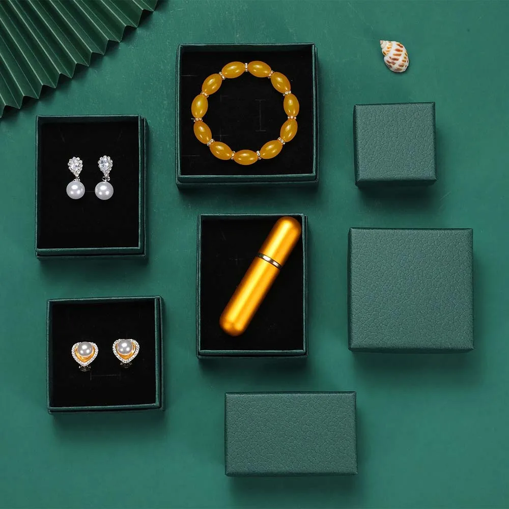24pcs Luxury Cardboard Jewelry Gift Box 5x8x3cm 7x9x3cm Small Storage Travel Boxes Ring Earring Necklace Bracelet Organizer Case