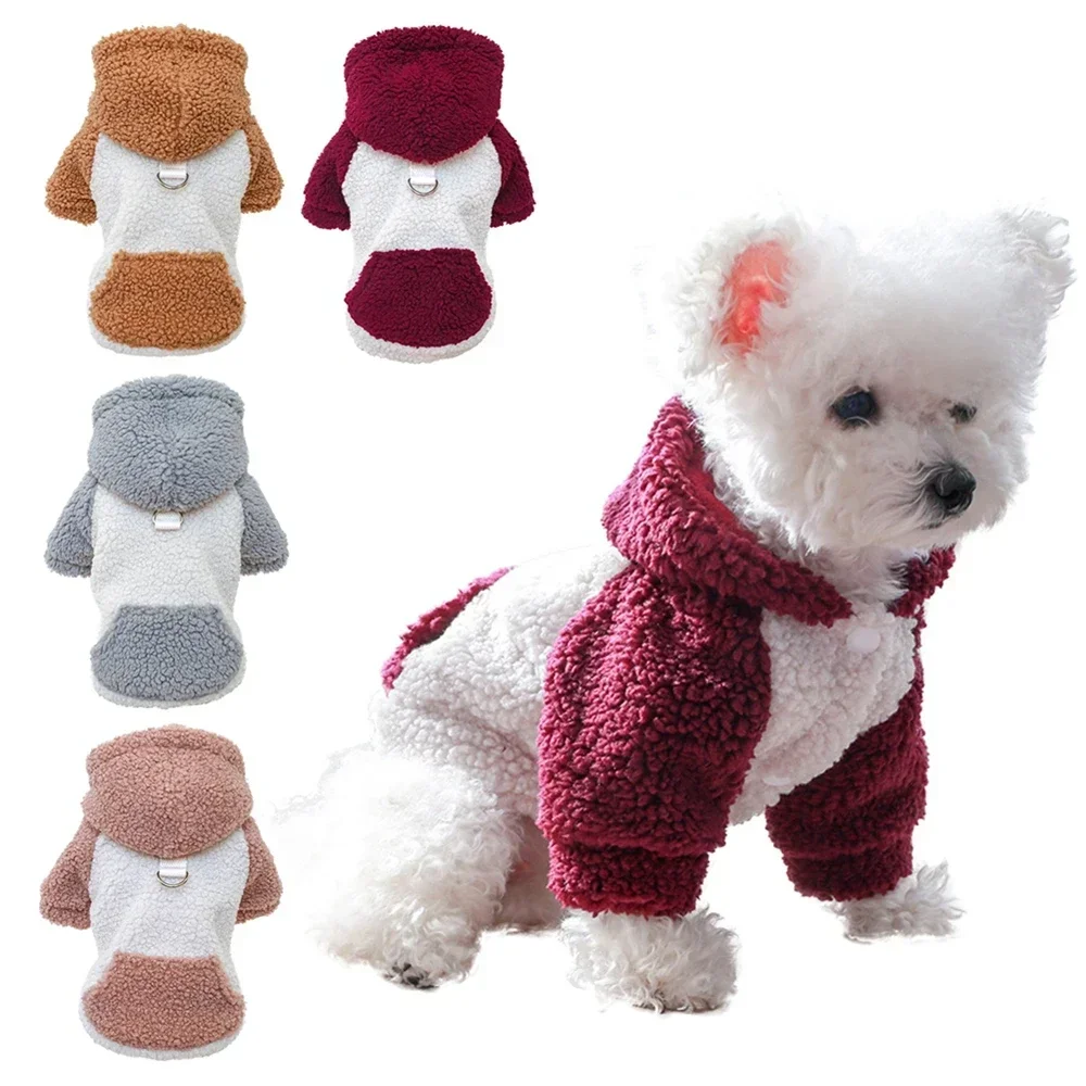 

Cute Chihuahua for Outfit Pet Puppy Yorkie Small With Lamb Wool Coat Clothing Winter Warm Dogs Dog Harness Clothes