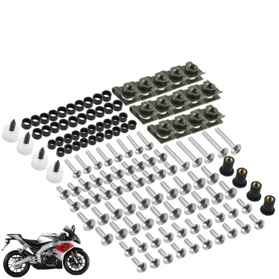 

177pcs Motorcycle Screws Fairing Bolt Nuts Body Screws Nuts Screws for Suzuki Honda Kawasaki Yamaha MT03 MT09 FZ1 FZ6 JOG 90 CBR