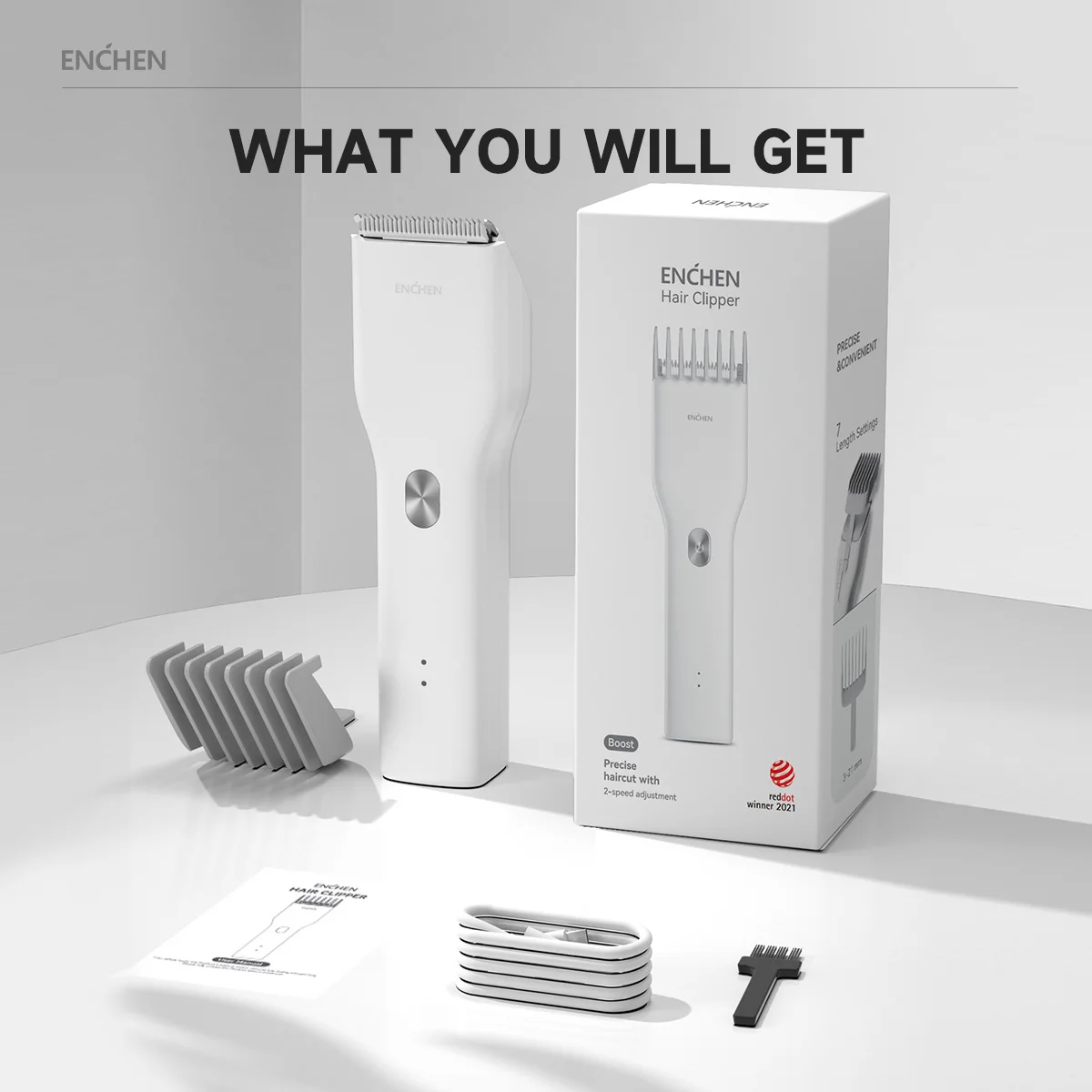 ENCHEN Boost Electric Hair Clipper Professional Cordless Fast Type-C Charging Ceramic Haircut Machine Hair Trimmer For Men Adult
