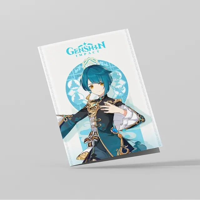 Zhun Li genshin impact gentire guy yui gensh tartalia hu tao coconut gene impack xiao kazuha albedo kli bay dou zhoni tom xiang lin eola diona games Dilyuk Ke Qing Rayzor anime passport cover covers case document Light Yellow