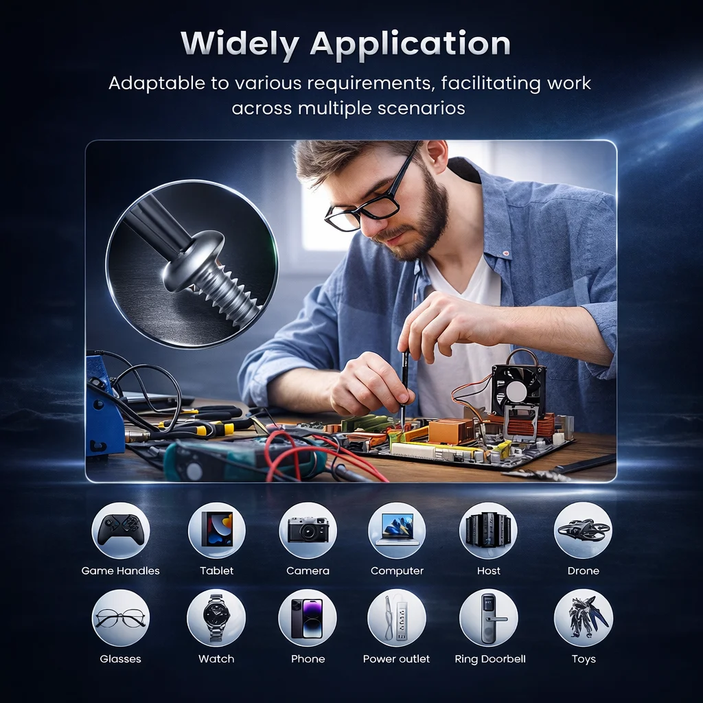 Precision Screwdriver Set, Screwdriver Kit with 36 Long S2 Bits, Magnetic Repair Tool for Glasses, Watches, PC, Computer, Camera - 6