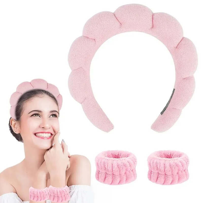 Fascia Per Capelli In Spugna Per Detergere Viso E Trucco – Morbida E Assorbente, Design A Fiore, Unisex – Per Doccia, Cura Della Pelle