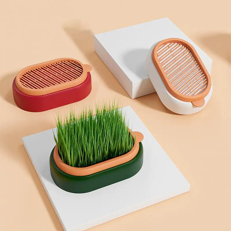 

Pet Cat Grass Planter Box Hydroponic Cat Grass Plant Growing Pot Soil-Free Cat Snacks Germination Nursery Pot Grow Box