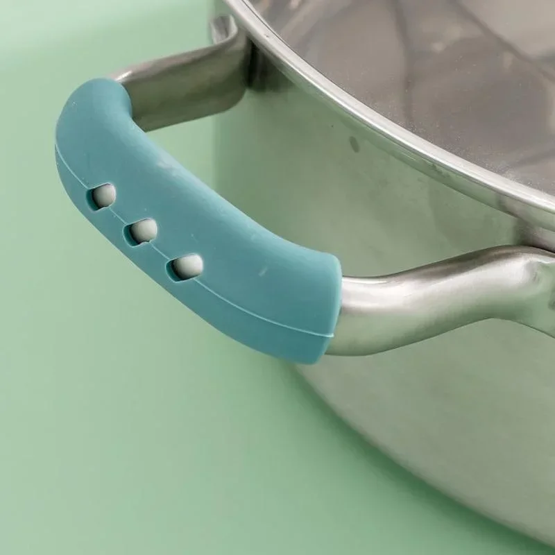 Silicone Pot Handle Covers 2Pcs/Set Heat Resistant Universal Fit for Pots Pans Skillets Non-Slip Grip Protects Hands