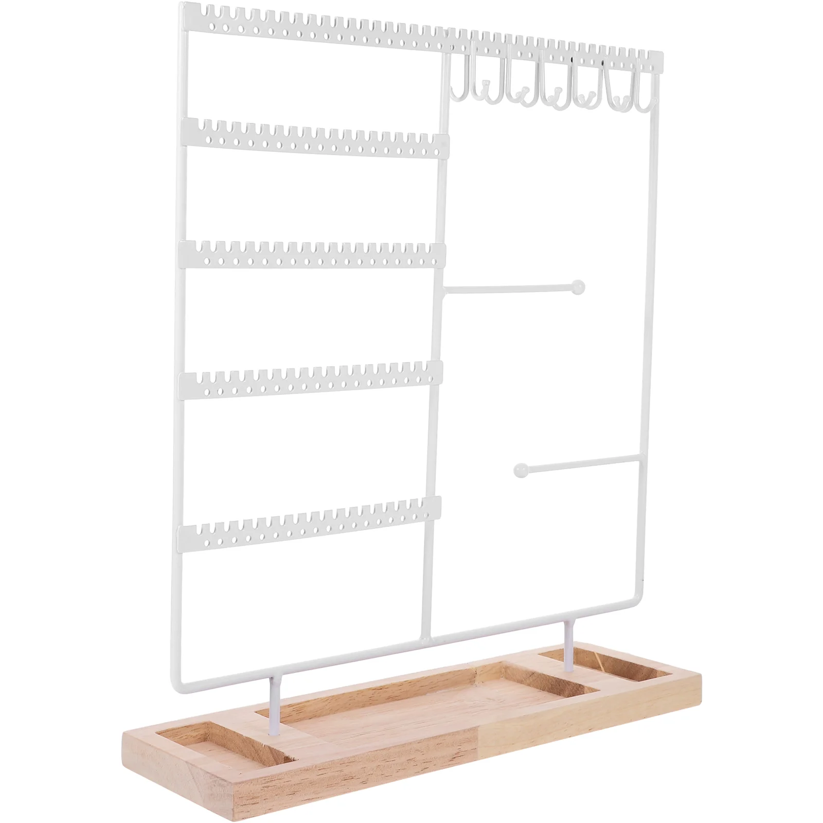 

Tabletop Jewelry Stand Multi-Layer Jewelry Display Storage Holder Necklace Earring Hanging Rack With Tray Bracelet Showing Rack