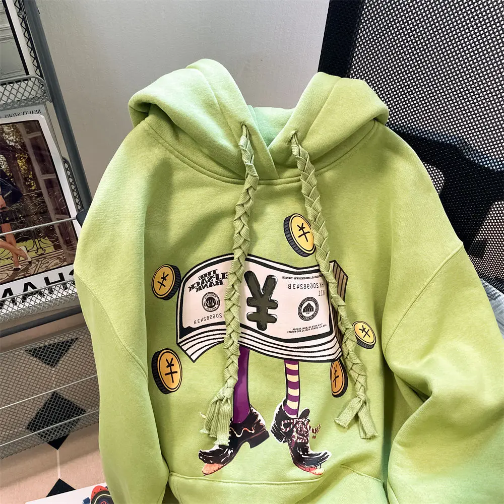 4XL Money Printing Harajuku Hoodies Fashion Cartoon Sweatwear Couple Sweatshirt WOMEN Autumn/Winter Printing Hip Hop 2023 lovers hoodies printing she is mine i am his funny graphic couple sweatshirt hooded clothes hoodies women men winter tracksuit