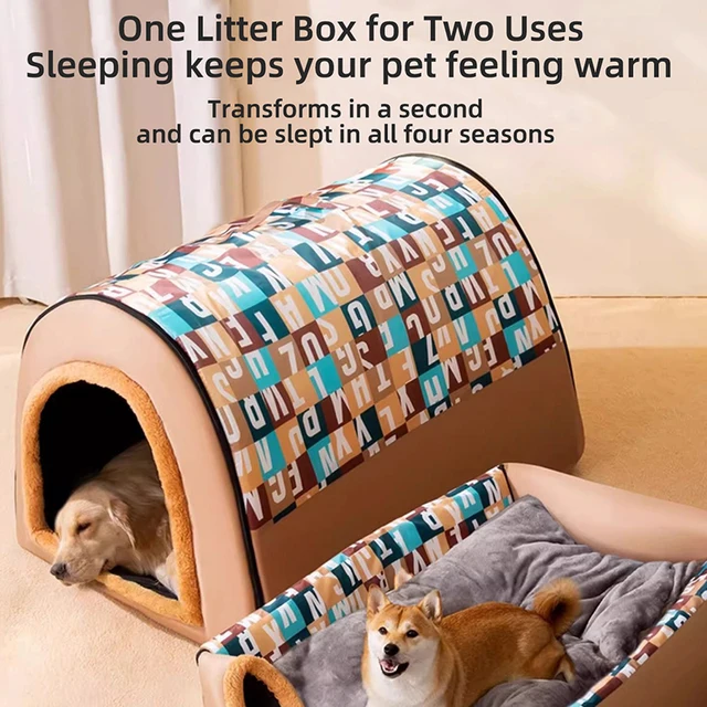 2025 New Dog Kennel Winter Warm Large Dog Oversized Dog House House Closed Winter Removable Golden Pet Four Seasons Use 5