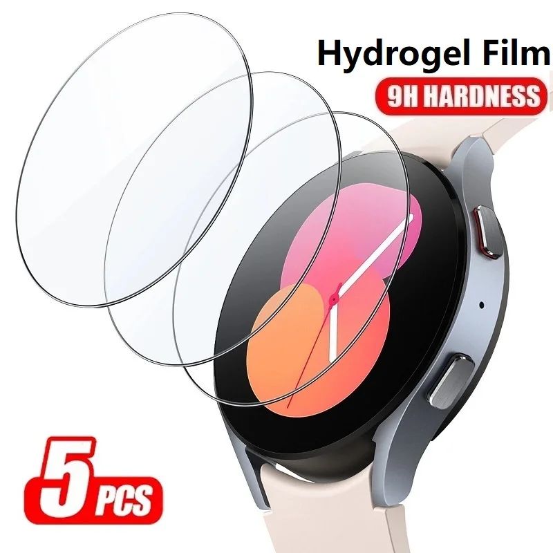 5ks hydrogelové ochranný obrazovka ochránce filmovat pro Samsung galaxy hodinky 3 4 5 6 40mm 41mm 42mm 44mm 45mm 46mm
