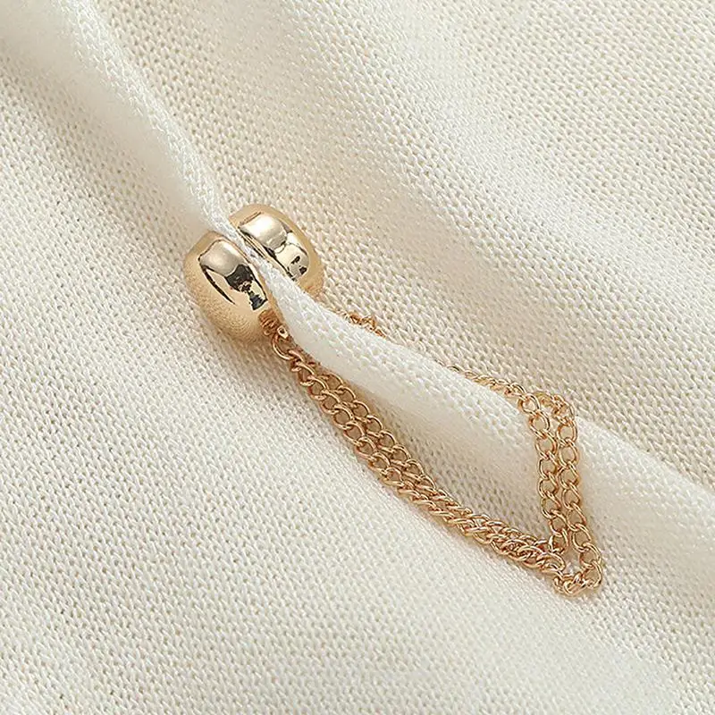 4pcs Multi-Function Magnetic Clothing Clip With Chain Metal Buttons Clip Clothes Scarf Trouser Legs Cuff Fixing Magnet Pin