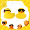 1-100pc Mini Orange Rubber Ducks Set in Bulk with Sunglasses Float Squeak Tiny  Rubber Duck Toy for Kids Party Birthday Supplies 3