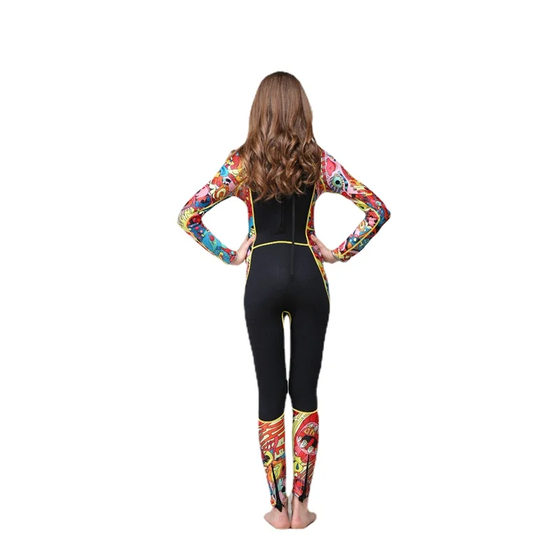 Women 3MM SCR Neoprene Wetsuit High Elasticity Color Stitching Surf Diving Suit Equipment Jellyfish Clothing Long Sleeved