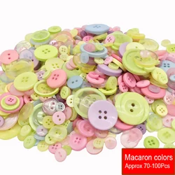 Vibrant Assorted Resin Buttons - 50g Pack for Crafting & DIY Projects (Macaron Series)
