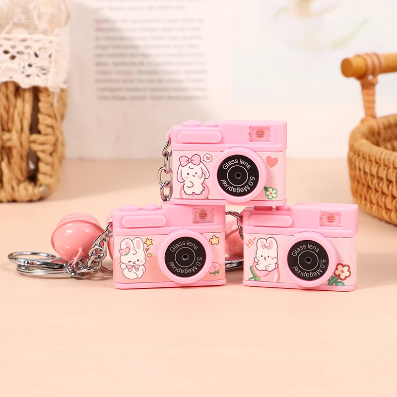 Mini Cartoon Camera Keychain SLR Camera W/Shutter Flash Keyring