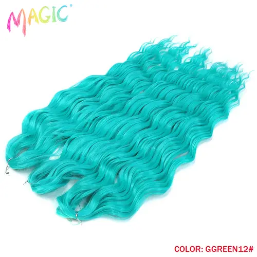 Anna Synthetic Hair 24 Inch Water Wave Braiding Hair Extensions Ombre Blonde Deep Wave Afro Curl Twist Crochet Hair for Women - Image 88