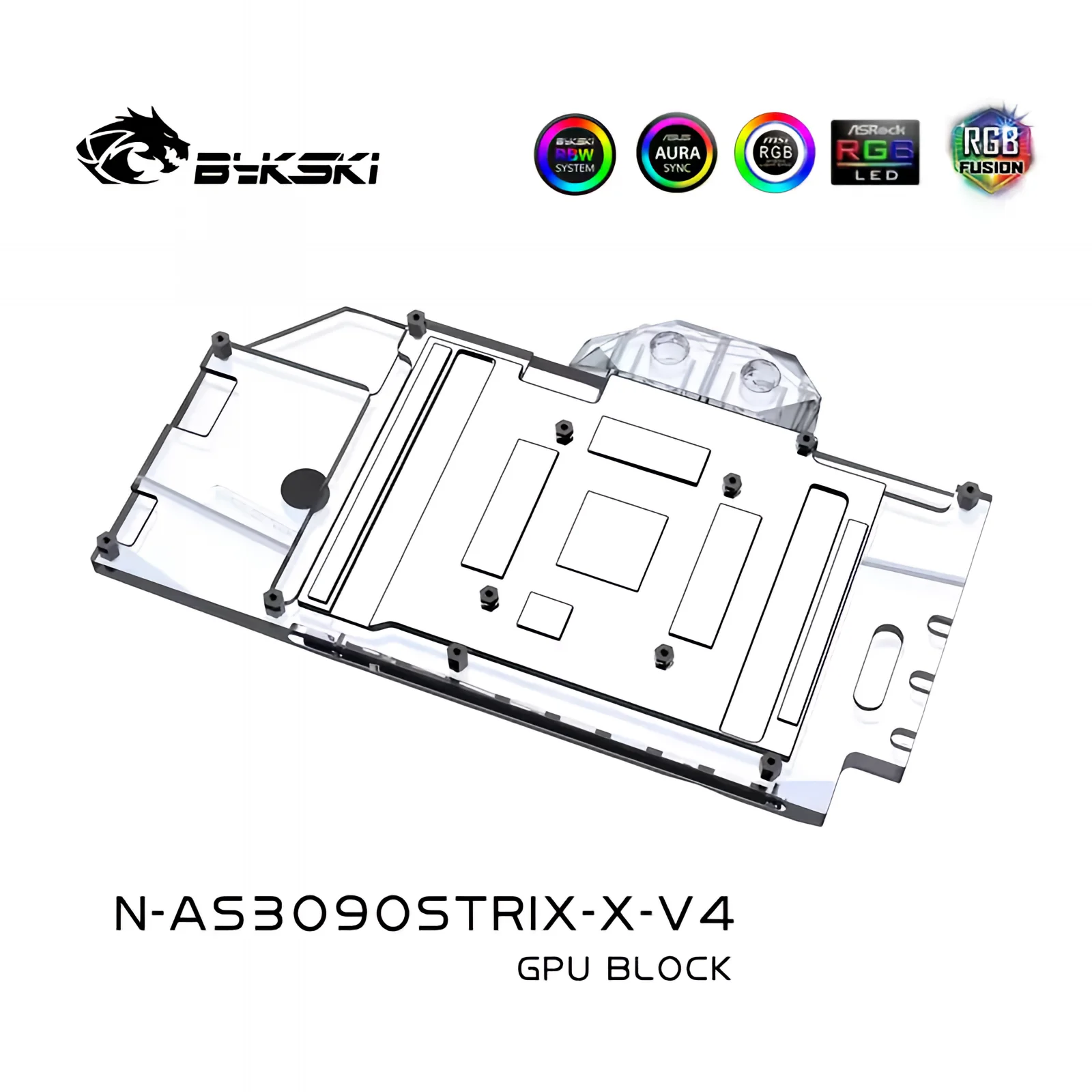 Bykski 水冷 GPU ブロッククーラー ASUS ROG STRIX RTX3090 3080 N