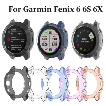 Soft TPU Protector Case Cover For Garmin Fenix 6 6S 6X Smart Watch Clear Protective Frame For Garmin Fenix 6 Pro/6S Pro/6X Pro