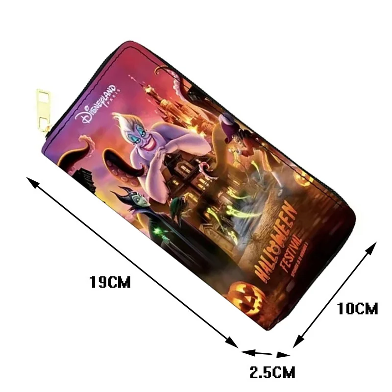 Disney Hocus Pocus Wallet Cartoon Maleficent Usura Witch Women Leather Zip Around Wallet Long Purse Credit Card Bag 2