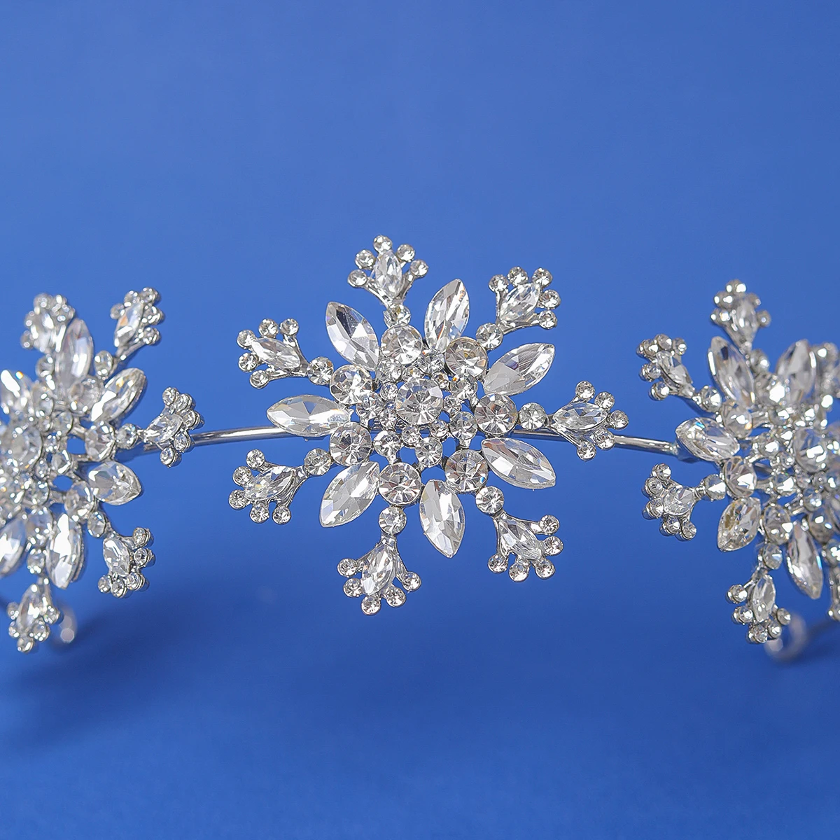 Fashion Silver Color Bridal Women Headbands Snowflake Plate Wedding Hairbands Hair Accessories Crowns