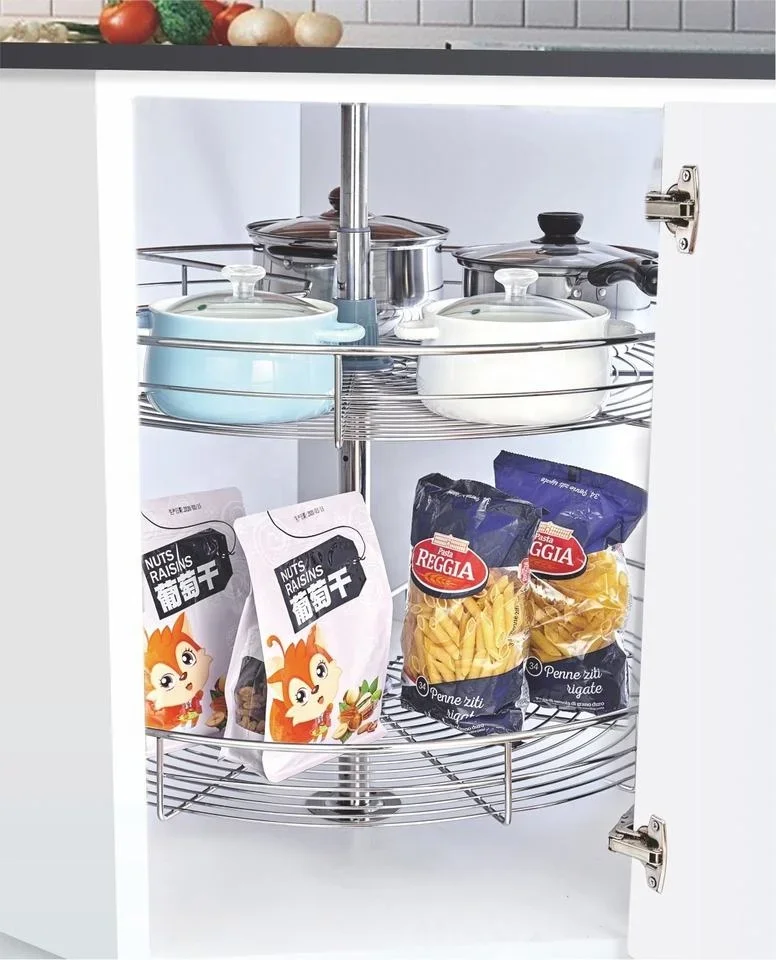 New Kitchen Hardware Cabinet 270 Degree Swivel Basket Kitchen Revolving Basket Blind Corner Cabinet Pull Out