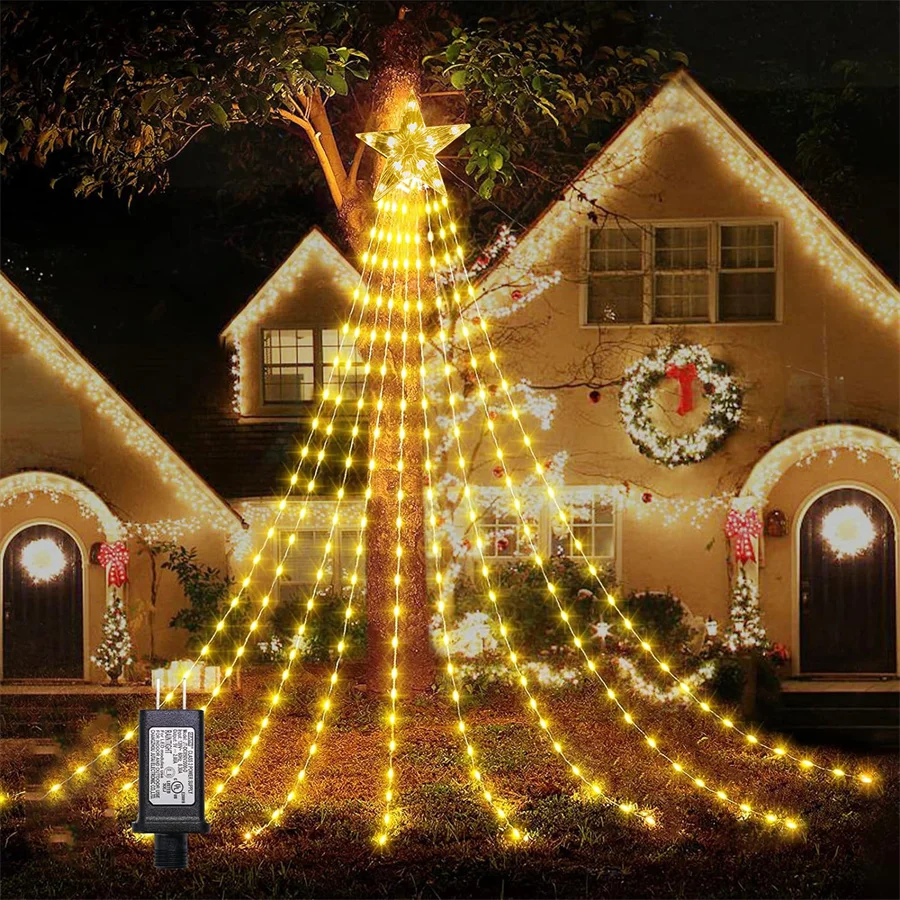 Xmas Tree Star Light para Jardim, Feriado,