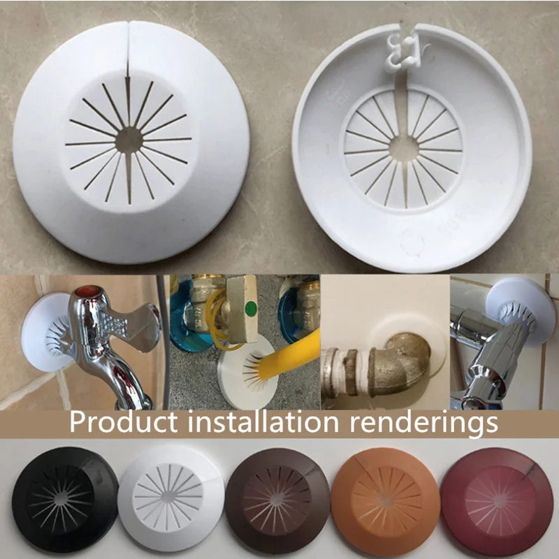 1pcs Plastic wall hole duct cover shower faucet angle valve Pipe plug decoration cover snap-on Plate kitchen faucet accessories 4pcs plug holder kitchen wall mounted power cord storage strong adhesive free punch bracket socket hooks data cable organizer