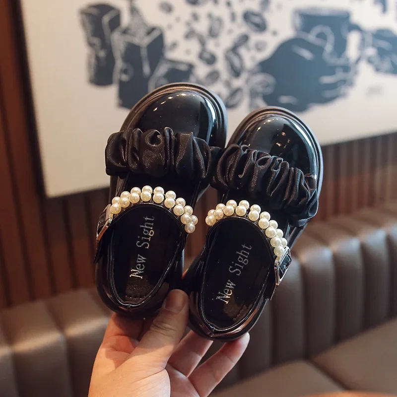 Cartoon Princess Shoe Fashion Simple Leather Shoe Comfort Versatile Girl Shoes Butterfly Bow Casual Child