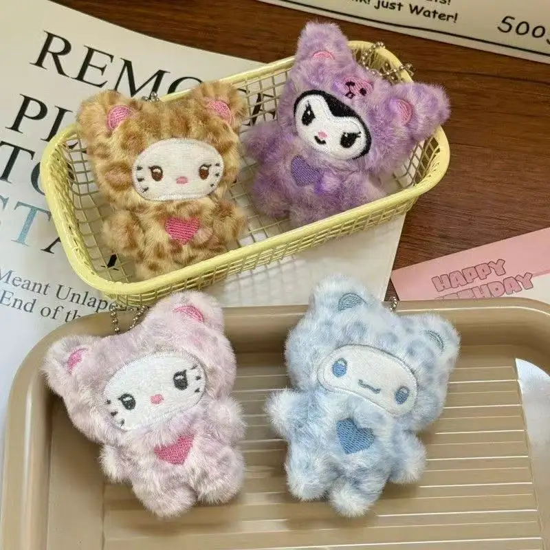 1/4 pièces Sanrio Kawaii peluche Hello Kitty porte-clés pendentif chaton porte-clés étudiant décoration accessoires