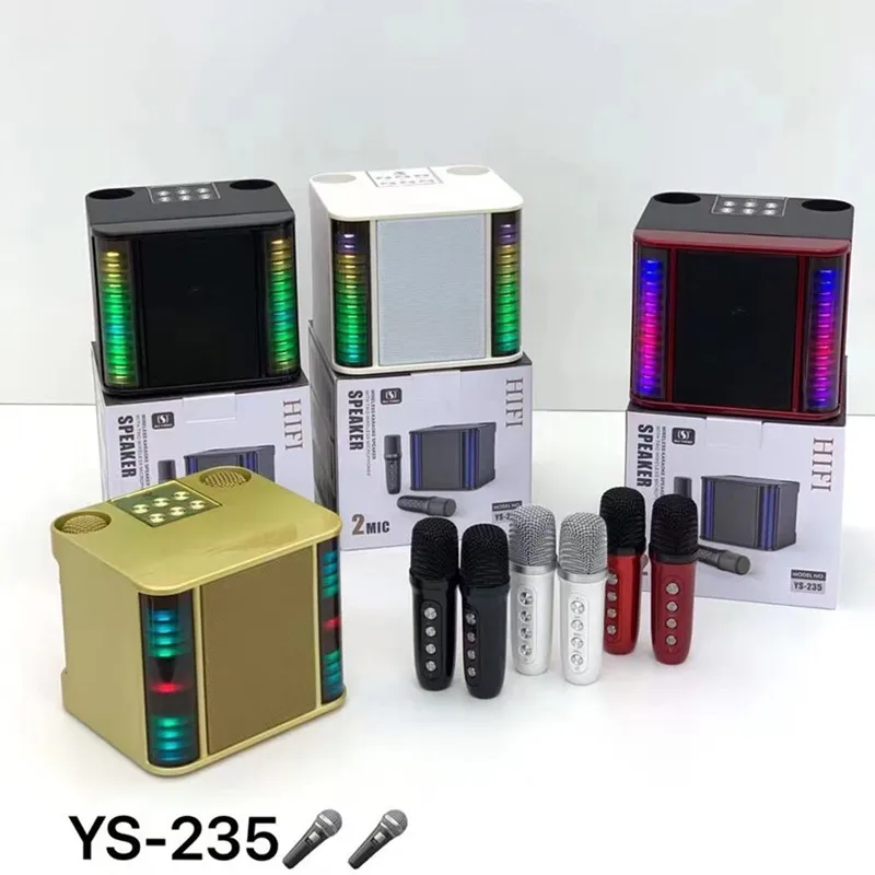 

YS-235 Home Portable RGB Bluetooth Speaker Coustic System Wireless Bluetooth Dual Microphone Audio Integrated Machine Karaoke