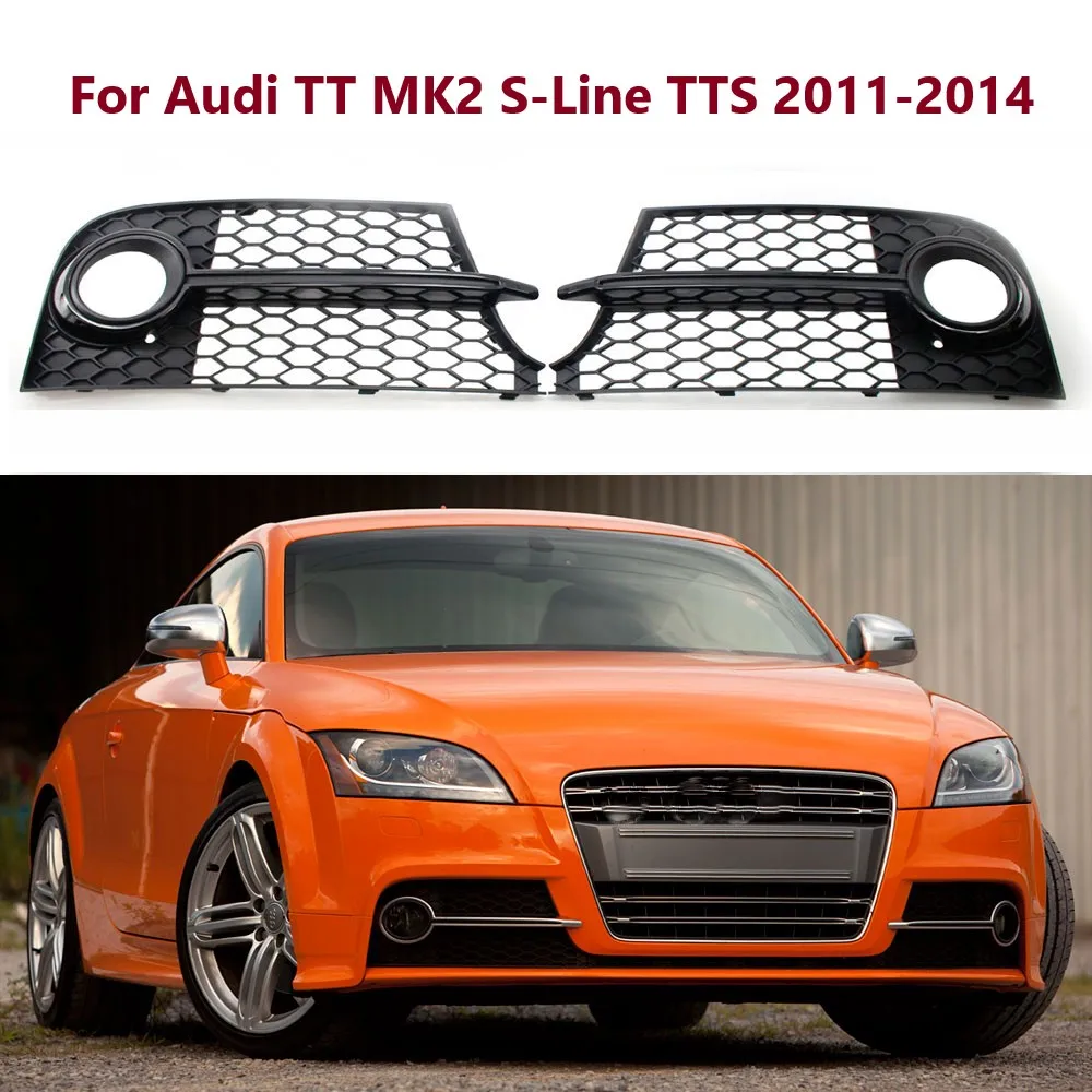新品 アウディ TT TTRS 専用 フロントグリルカバー カスタムグリル 黒＋銀 1PCS アウディ TTRS スタイル フロント バンパー フロント グリル グリル