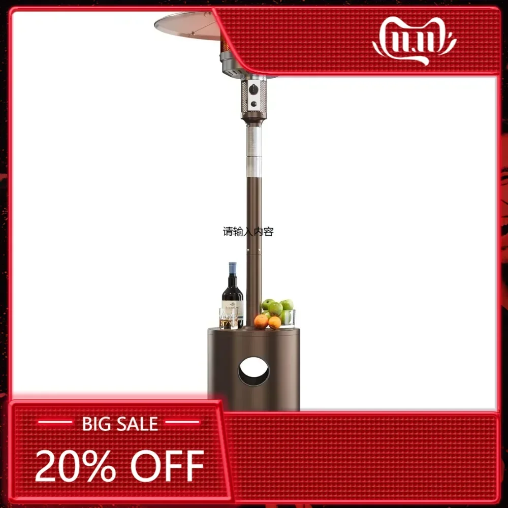 50,000 BTU Patio Heater for Outdoor Use With Round Table Design, Double-Layer Stainless Steel Burner and Wheels, Outdoor Patio