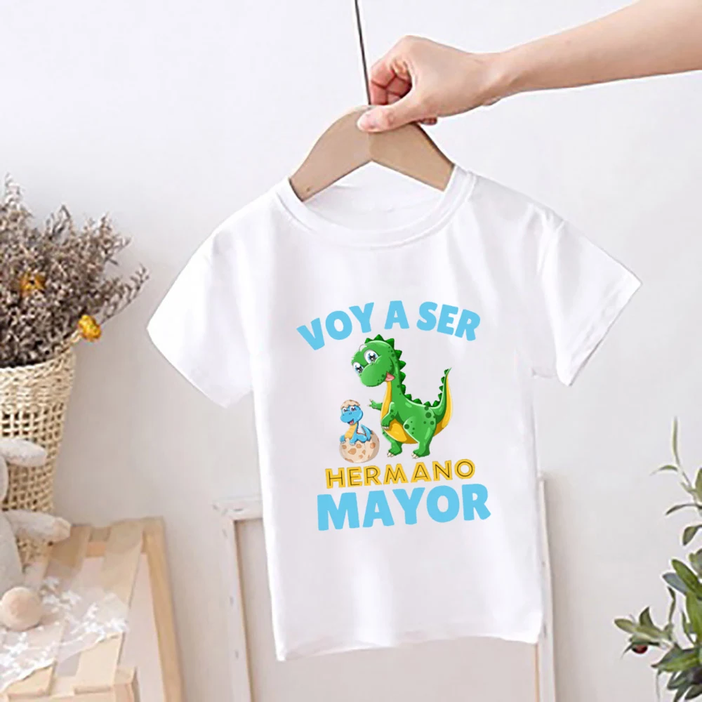 I'm Being Promoted To Big Sister Big Brother 2025 Kids Shirt Baby Announcement T-shirt  Spanish Print Child Tops Summer Clothes 5
