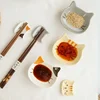 Japanese Cute Cat Dish Creative Ceramic Seasoning Dish Porcelain Dipping Saucer Plate Snack Plate Kitchen Supplies Tableware 2