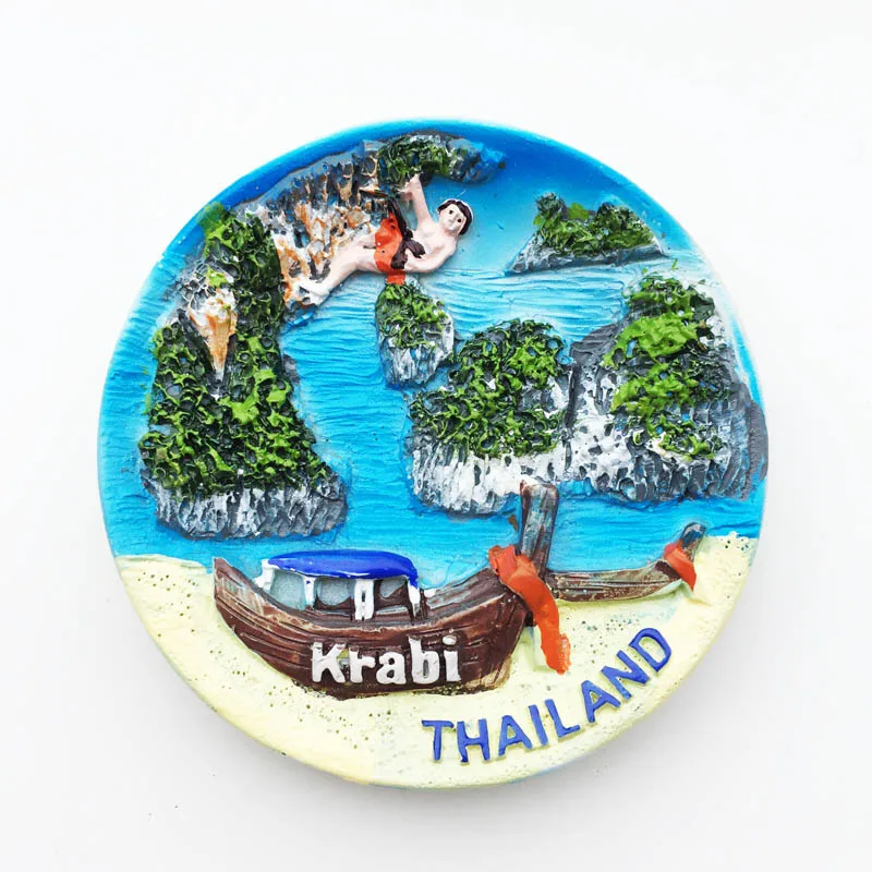 

Fridge Magnet Thailand Phuket Island Exquisite Home Decoration Message Stickers Tourism Souvenir Gifts Resin Crafts