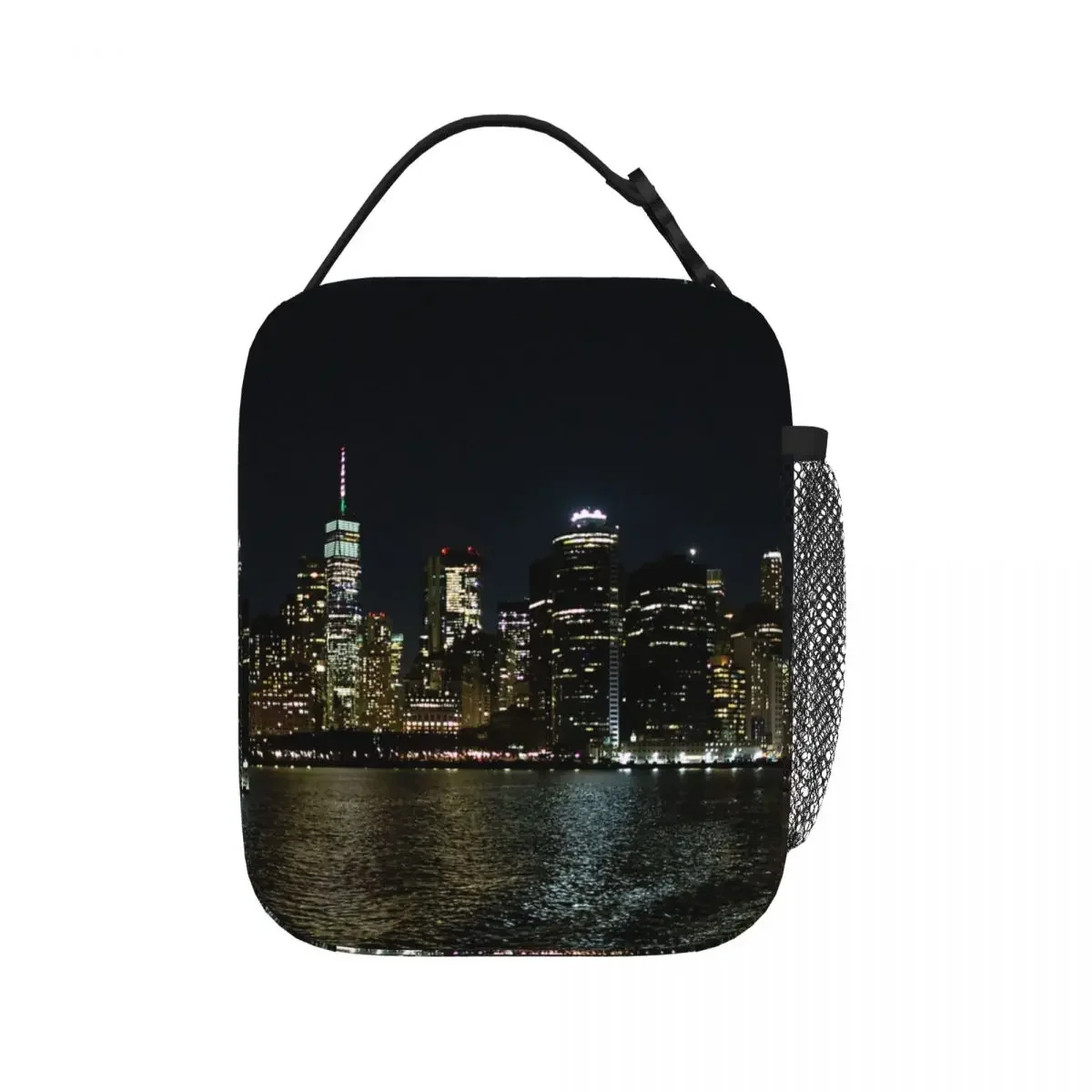 

NYC Skyline At Night 2022 Insulated Lunch Bag Resuable Picnic Bag Thermal Cooler Lunch Box Lunch Tote for Woman Work Kids School
